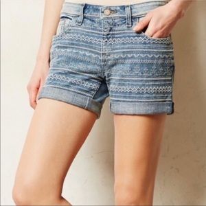 Pilcro & the Letterpress Embroidered Jean Shorts